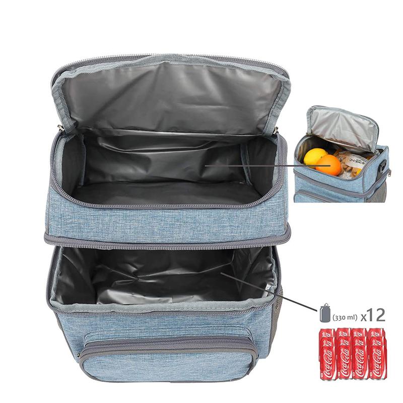 Многоразовая двухслойная сумка для обеда с изоляцией для взрослых, герметичная сумка-холодильник для пищевых продуктов